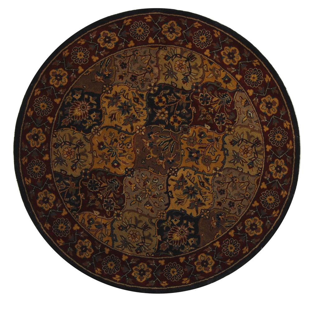 HERITAGE, MULTI / NAVY, 6' X 6' Round, Area Rug. Picture 4