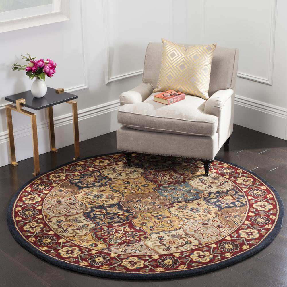 HERITAGE, MULTI / NAVY, 6' X 6' Round, Area Rug. Picture 1