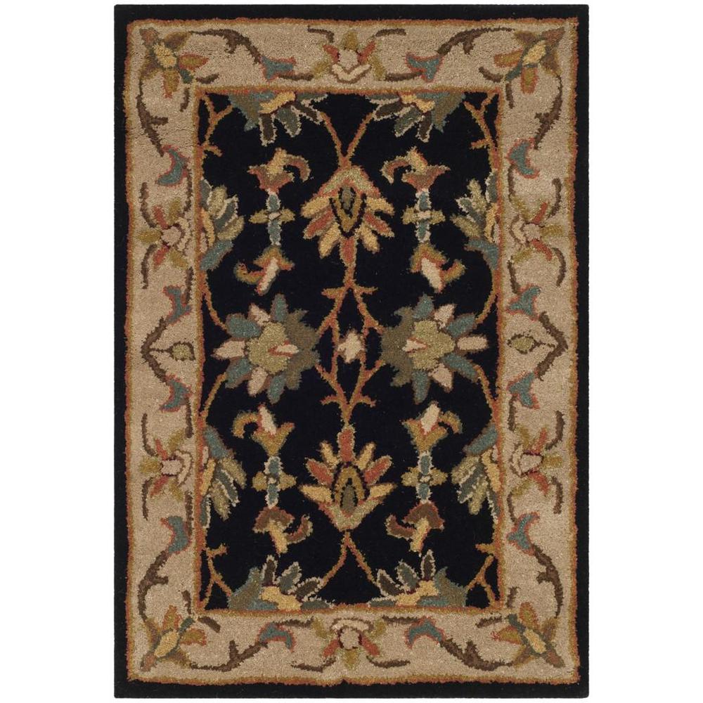 HERITAGE, BLACK / BEIGE, 2'-0" X 3'-0", Area Rug. Picture 1