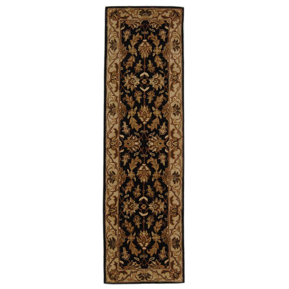 HERITAGE, BLACK / BEIGE, 2'-3" X 8', Area Rug, HG628B-28. Picture 1