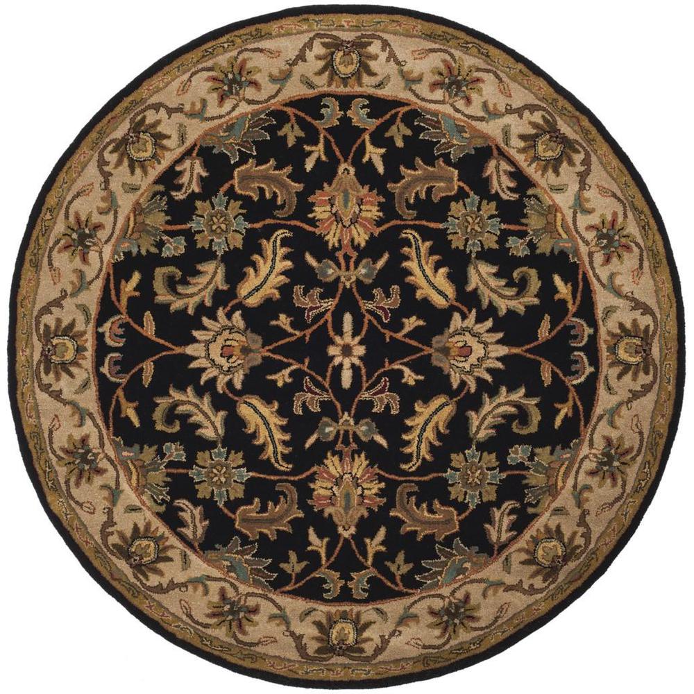 HERITAGE, BLACK / BEIGE, 6'-0" X 6'-0" Round, Area Rug. Picture 1