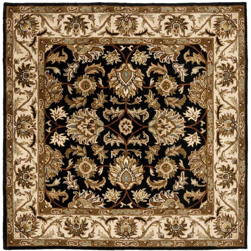 HERITAGE, BLACK / BEIGE, 6' X 6' Square, Area Rug, HG628B-6SQ. Picture 1
