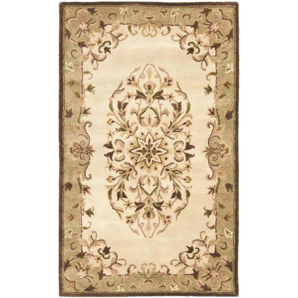 HERITAGE, BEIGE / GREEN, 3'-0" X 5'-0", Area Rug. Picture 1