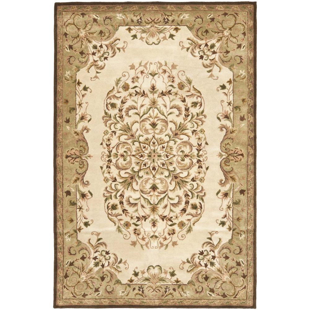 HERITAGE, BEIGE / GREEN, 6'-0" X 9'-0", Area Rug. Picture 1