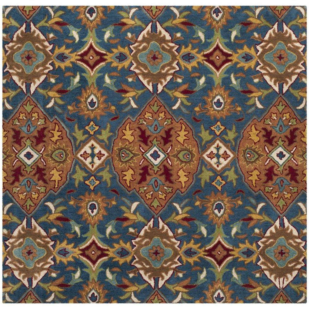 HERITAGE, CAMEL / BLUE, 6' X 6' Square, Area Rug, HG653A-6SQ. Picture 1