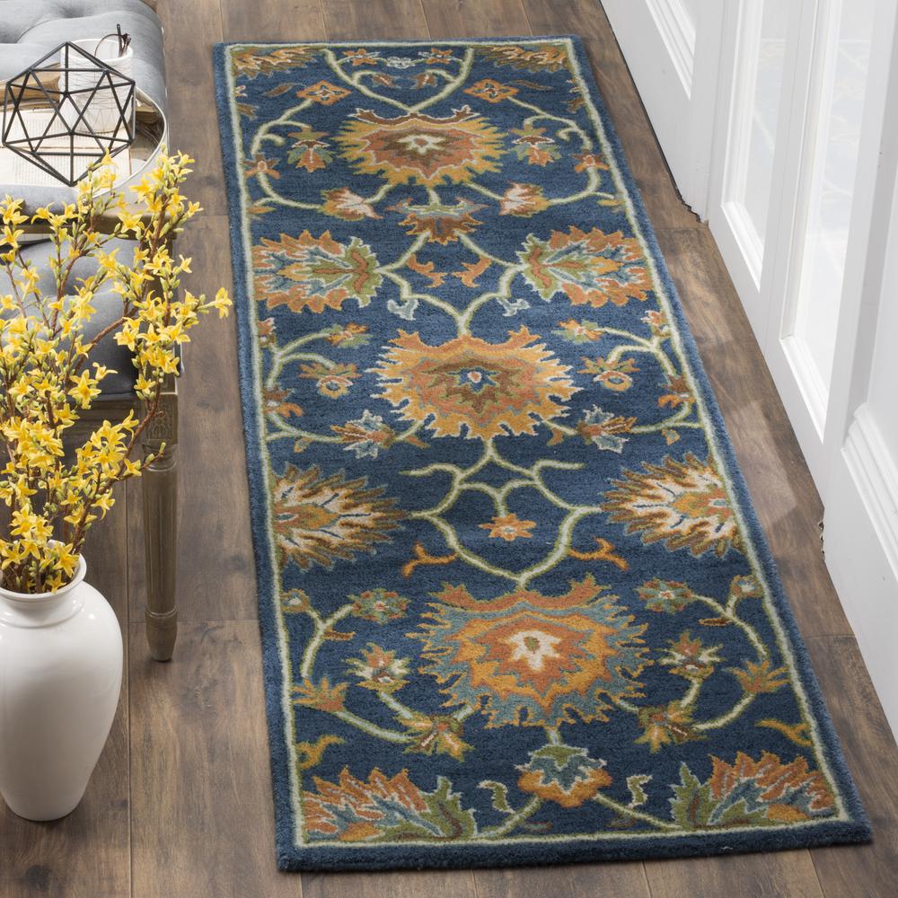 HERITAGE, NAVY, 2'-3" X 8', Area Rug. Picture 2
