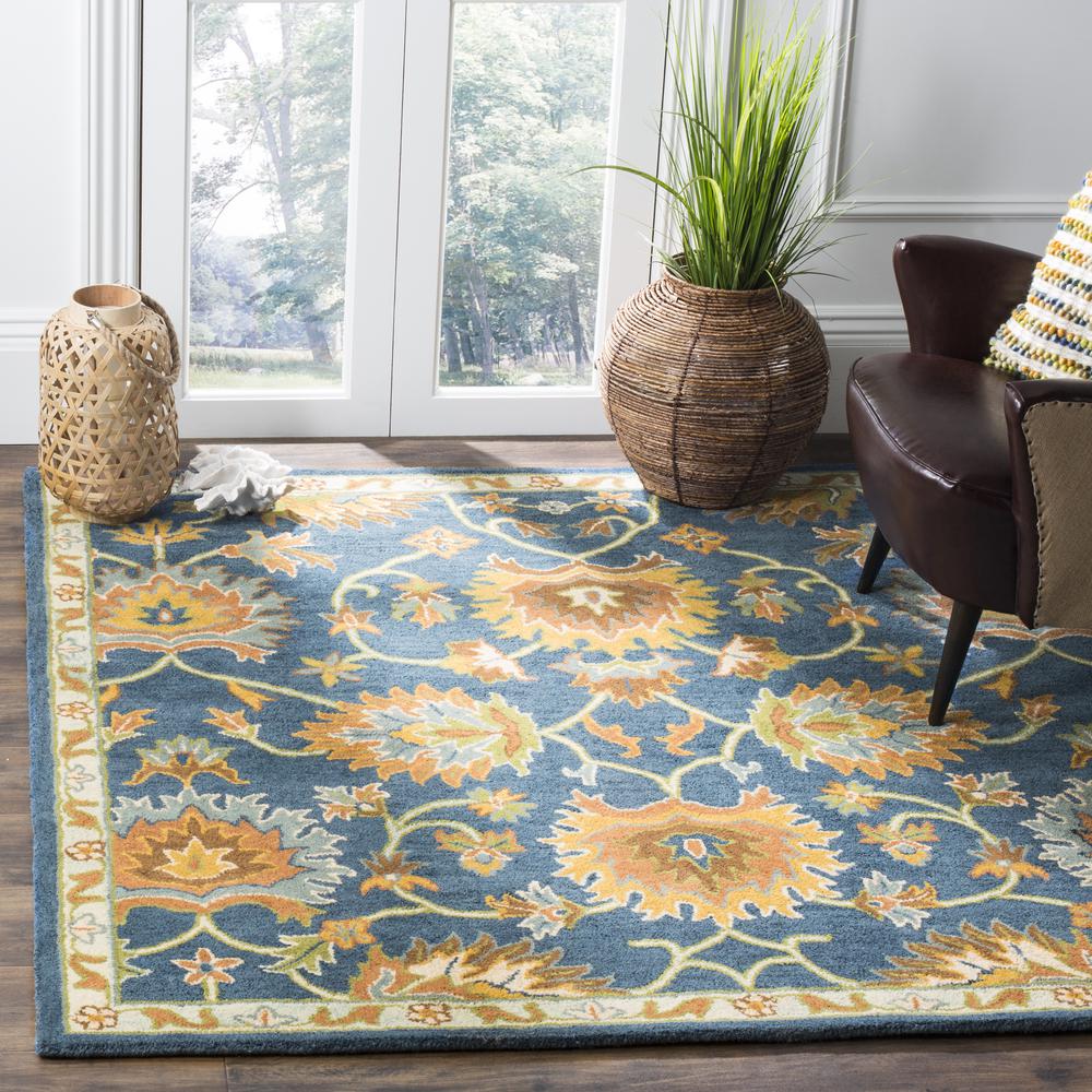 HERITAGE, NAVY, 6' X 6' Square, Area Rug. Picture 4