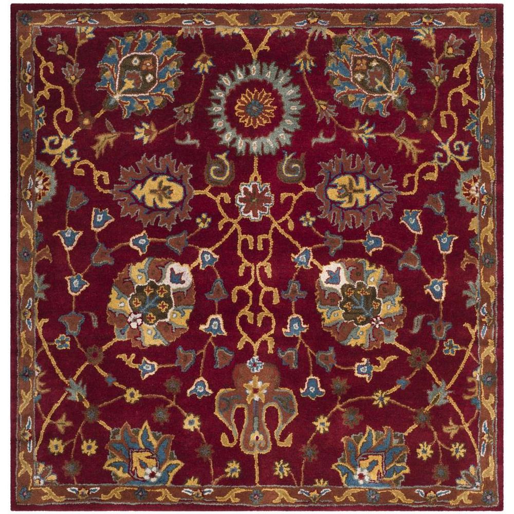 HERITAGE, RED, 6' X 6' Square, Area Rug, HG655A-6SQ. Picture 1