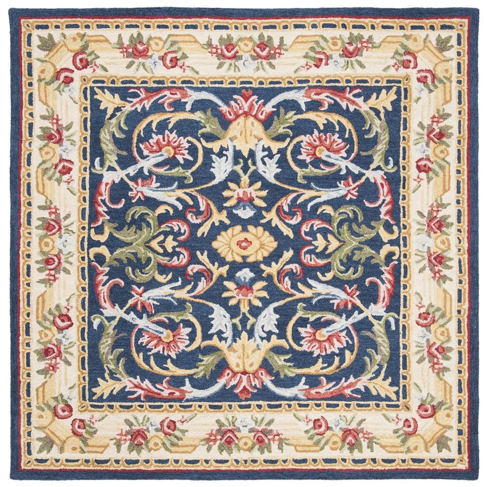 HERITAGE, NAVY / IVORY, 6' X 6' Square, Area Rug. Picture 1