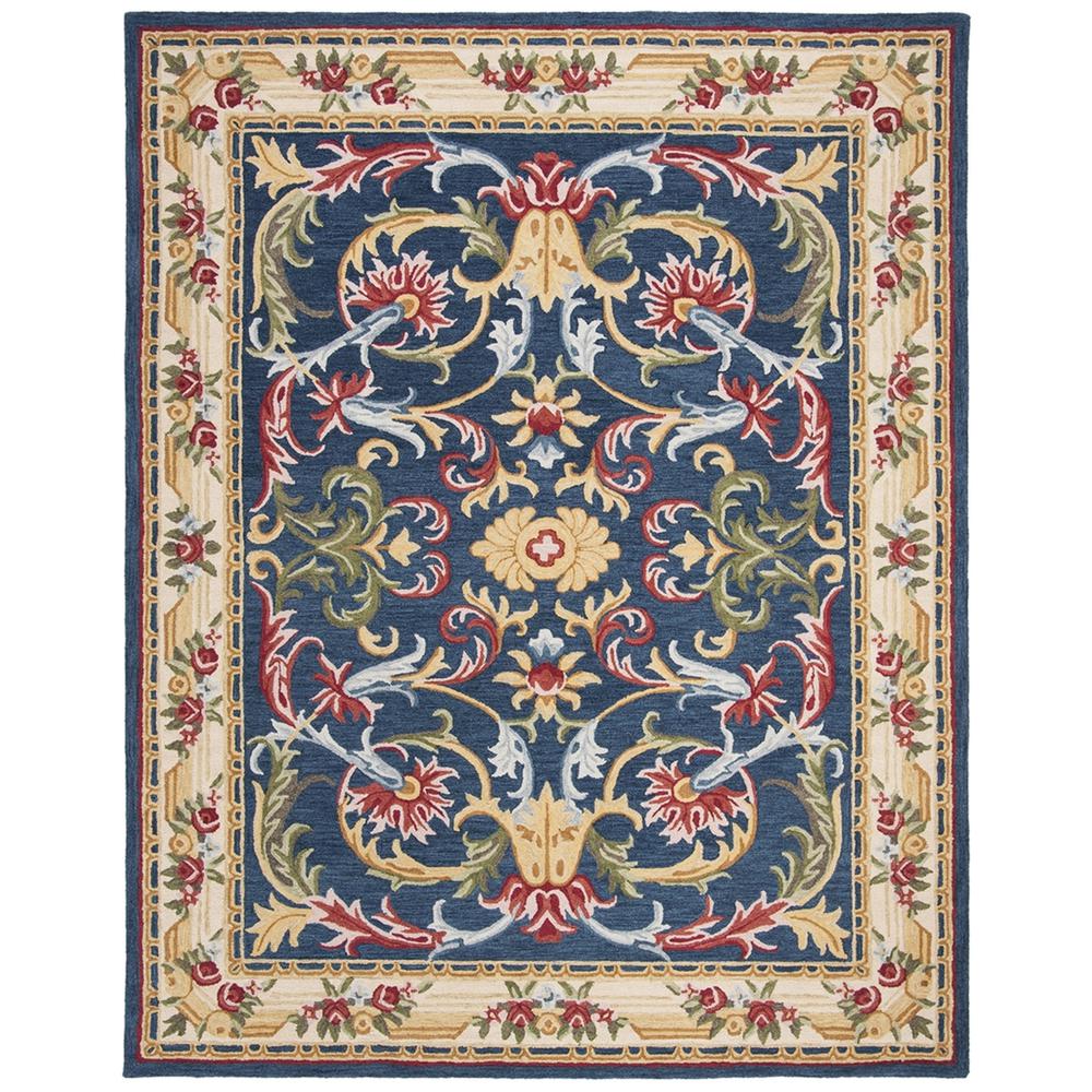 HERITAGE, NAVY / IVORY, 8' X 10', Area Rug. Picture 1