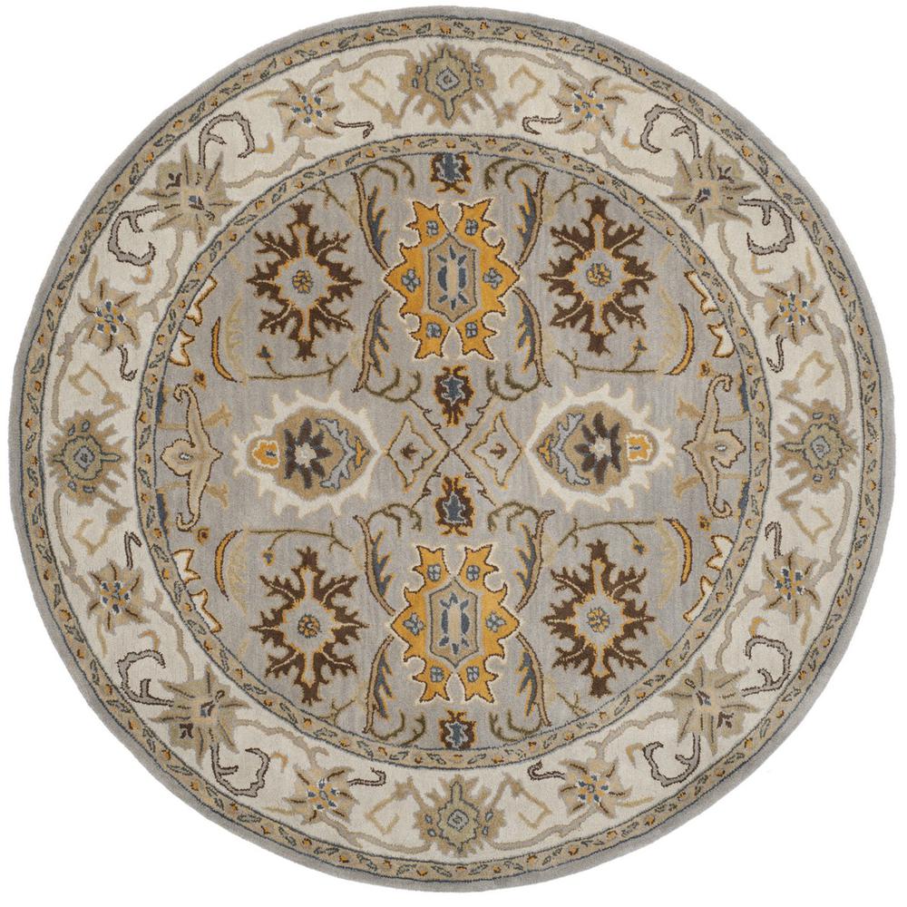HERITAGE, LIGHT GREY / GREY, 6' X 6' Round, Area Rug. Picture 1