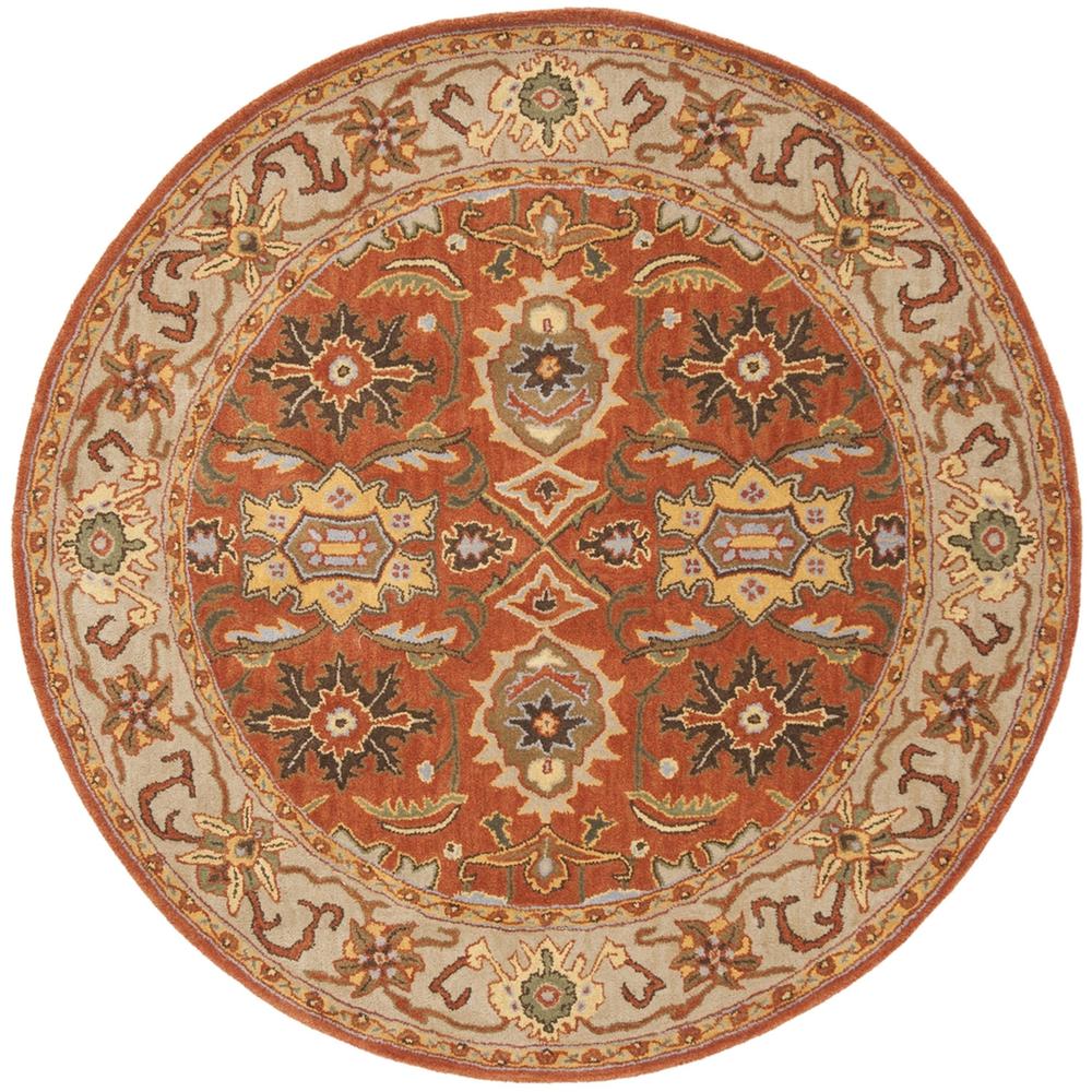 HERITAGE, RUST / BEIGE, 6' X 6' Round, Area Rug. Picture 1