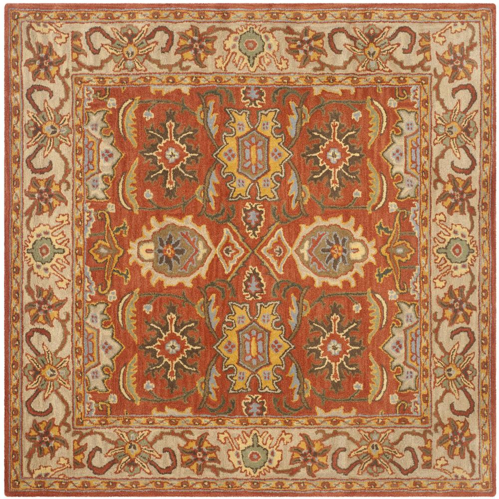 HERITAGE, RUST / BEIGE, 6' X 6' Square, Area Rug. Picture 1