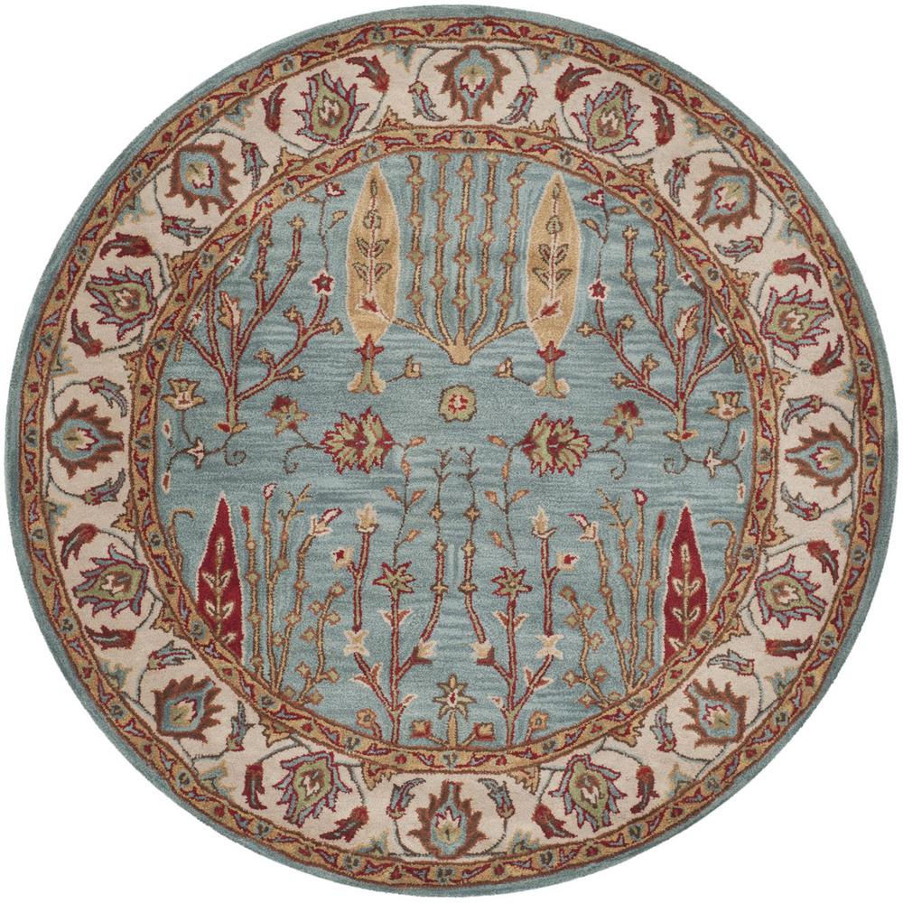 HERITAGE, BLUE / IVORY, 6' X 6' Round, Area Rug, HG735A-6R. Picture 1