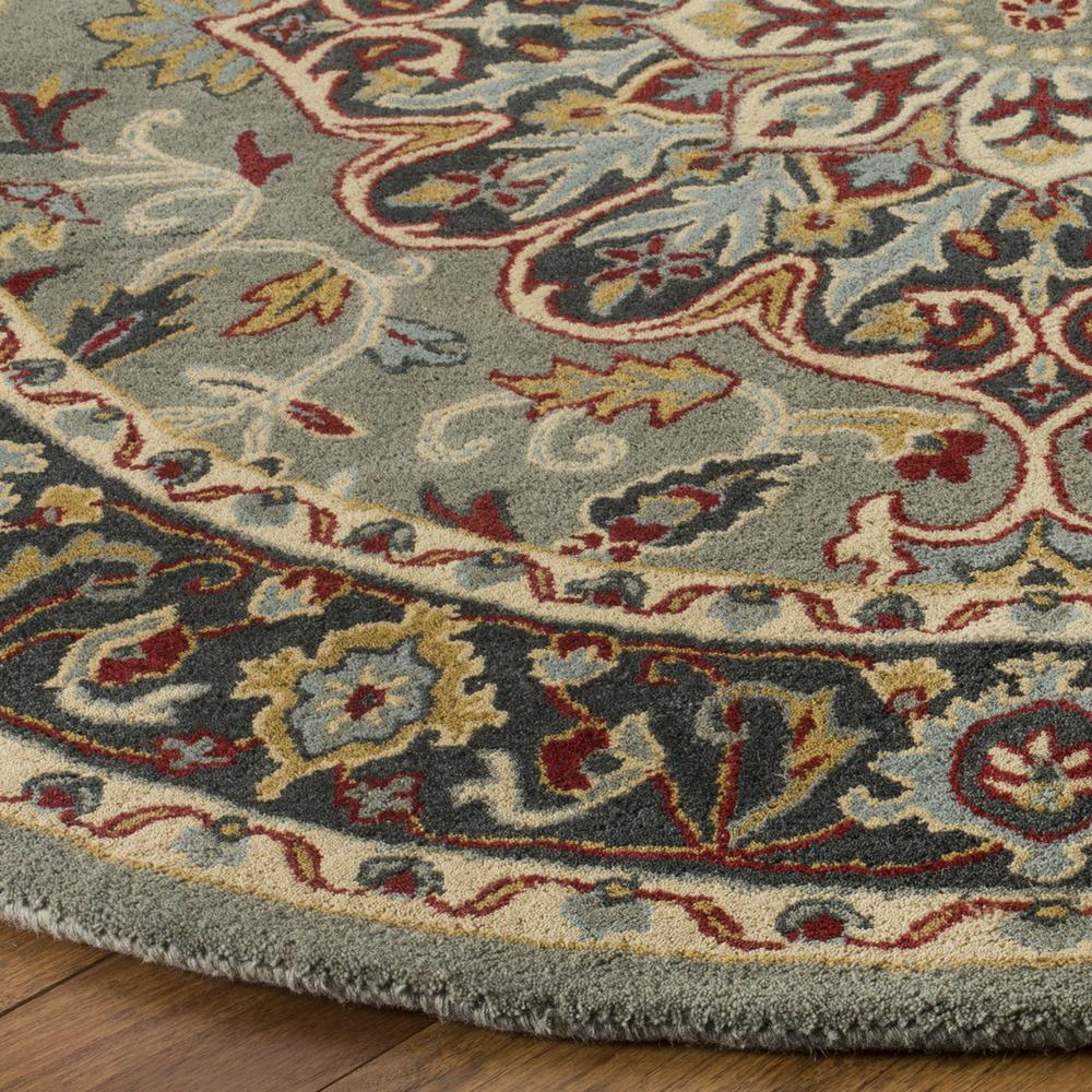 HERITAGE, GREY / CHARCOAL, 6' X 6' Round, Area Rug. Picture 1