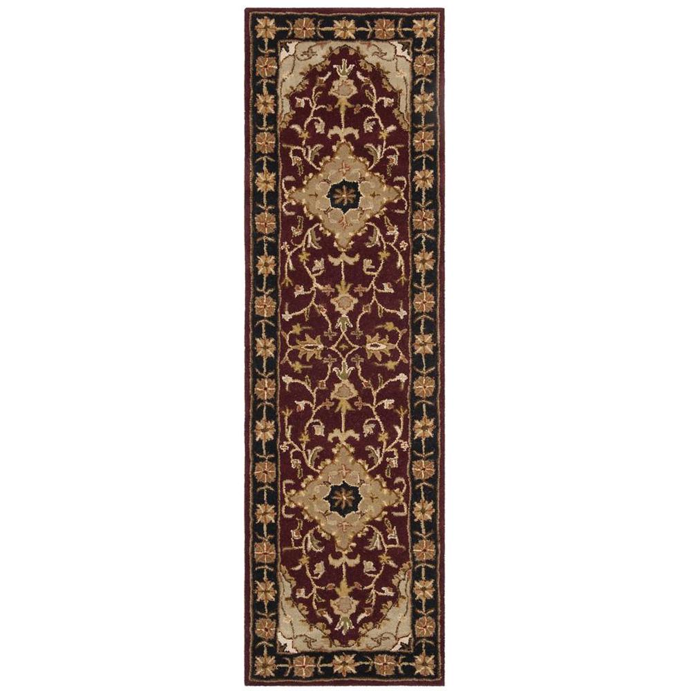 HERITAGE, RED / BLACK, 2'-3" X 8', Area Rug, HG760B-28. Picture 1