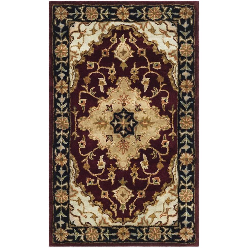 HERITAGE, RED / BLACK, 3'-0" X 5'-0", Area Rug, HG760B-3. Picture 1