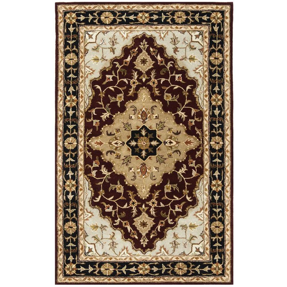 HERITAGE, RED / BLACK, 5'-0" X 8'-0", Area Rug, HG760B-5. Picture 1