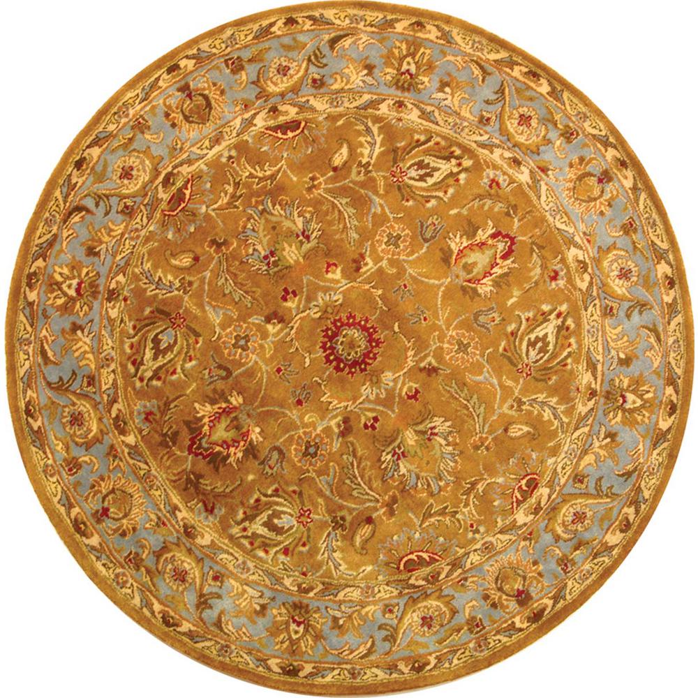 HERITAGE, BROWN / BLUE, 6' X 6' Round, Area Rug, HG812A-6R. Picture 1