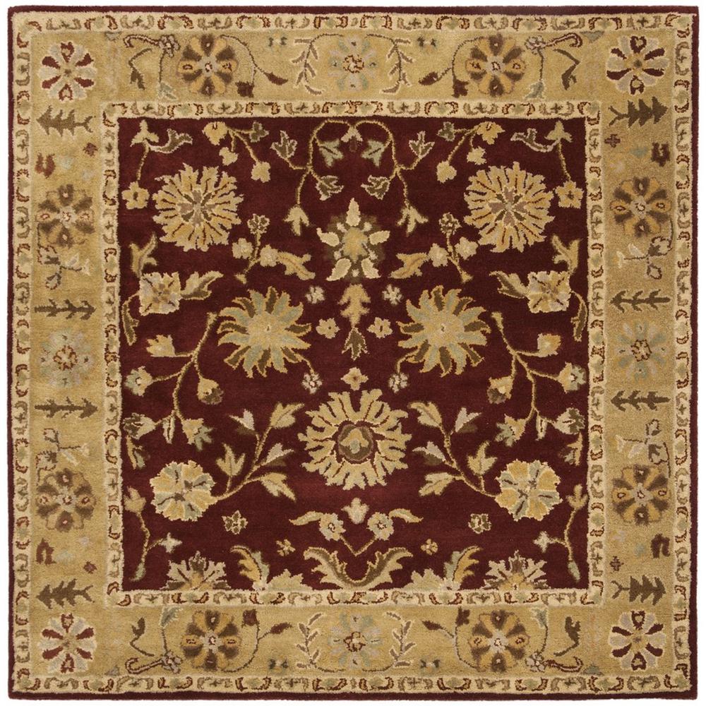 HERITAGE, RED / GOLD, 6' X 6' Square, Area Rug, HG813A-6SQ. Picture 1