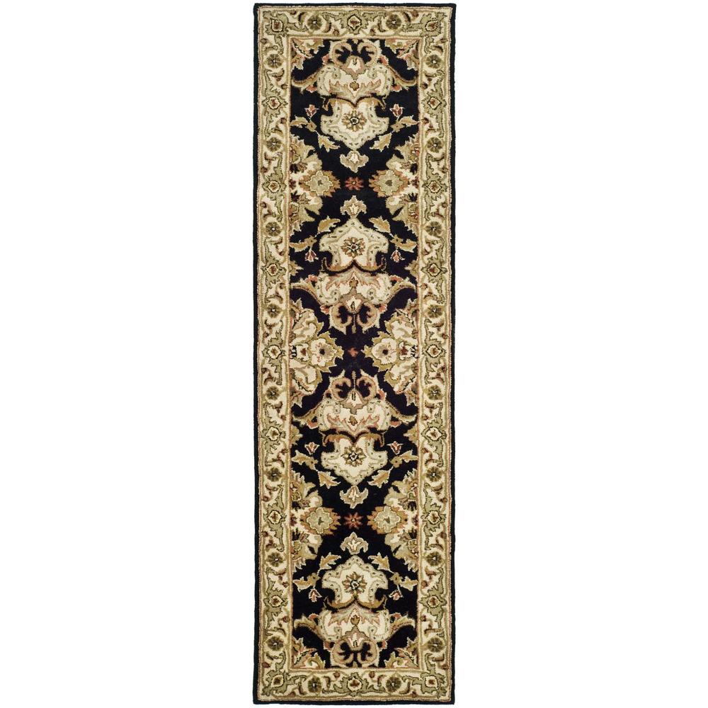 HERITAGE, BLACK / IVORY, 2'-3" X 8', Area Rug, HG817A-28. Picture 1