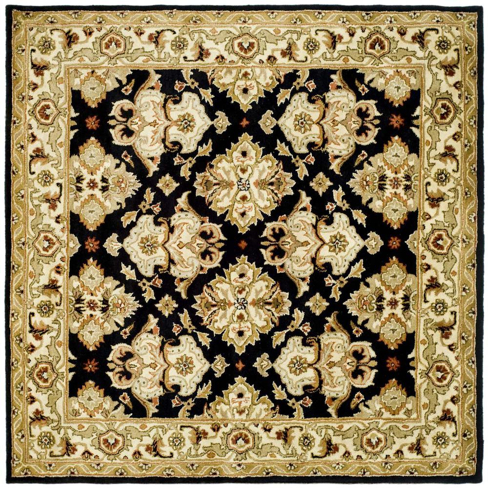 HERITAGE, BLACK / IVORY, 6' X 6' Square, Area Rug, HG817A-6SQ. Picture 1