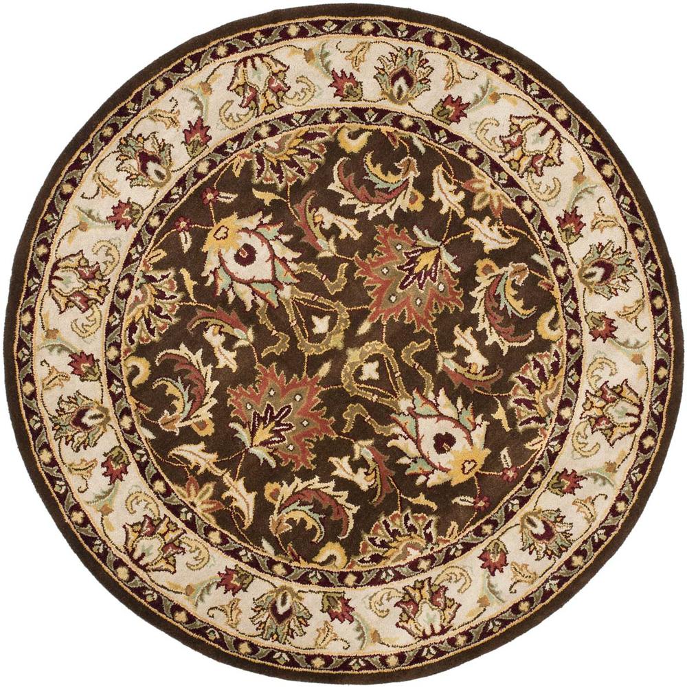 HERITAGE, BROWN / BEIGE, 6' X 6' Round, Area Rug. Picture 1