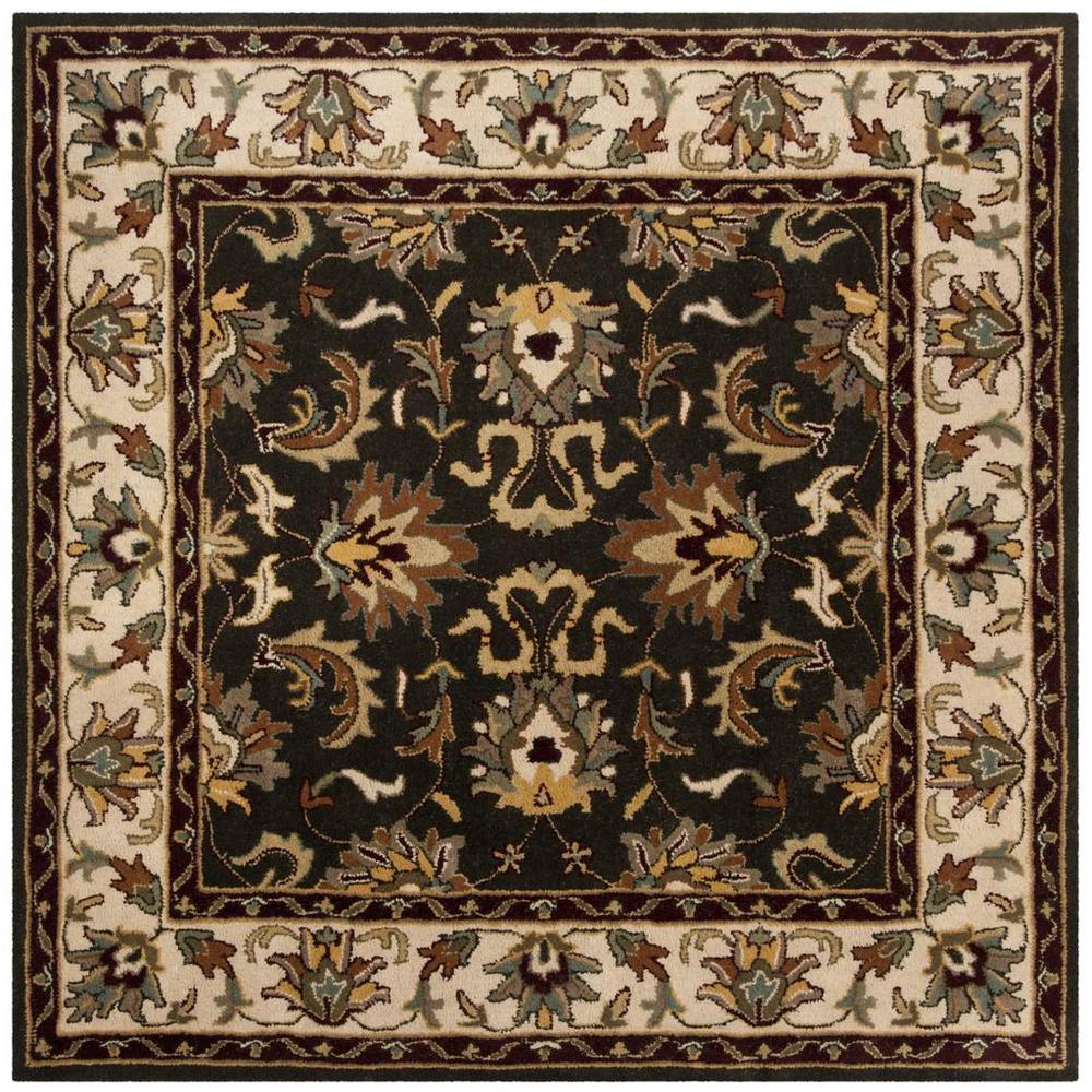 HERITAGE, BLACK / IVORY, 6' X 6' Square, Area Rug, HG819A-6SQ. Picture 1