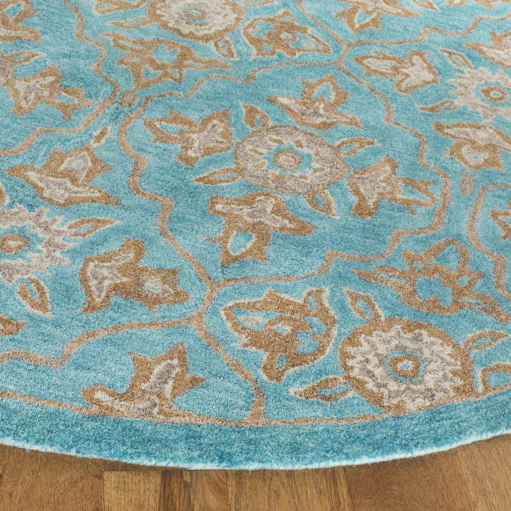 HERITAGE, TURQUOISE / MULTI, 6' X 6' Round, Area Rug. Picture 1