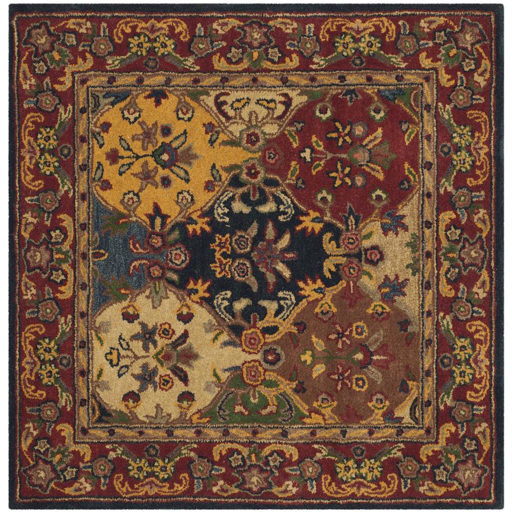 HERITAGE, MULTI / BURGUNDY, 4' X 4' Square, Area Rug. Picture 1