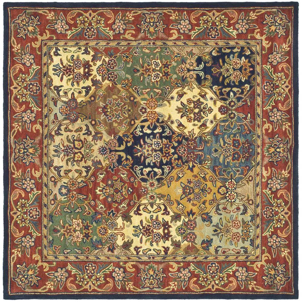 HERITAGE, MULTI / BURGUNDY, 6' X 6' Square, Area Rug. Picture 1