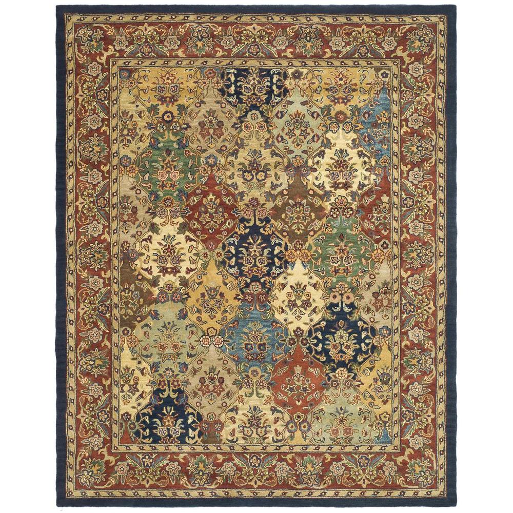 HERITAGE, MULTI / BURGUNDY, 7'-6" X 9'-6", Area Rug. Picture 1