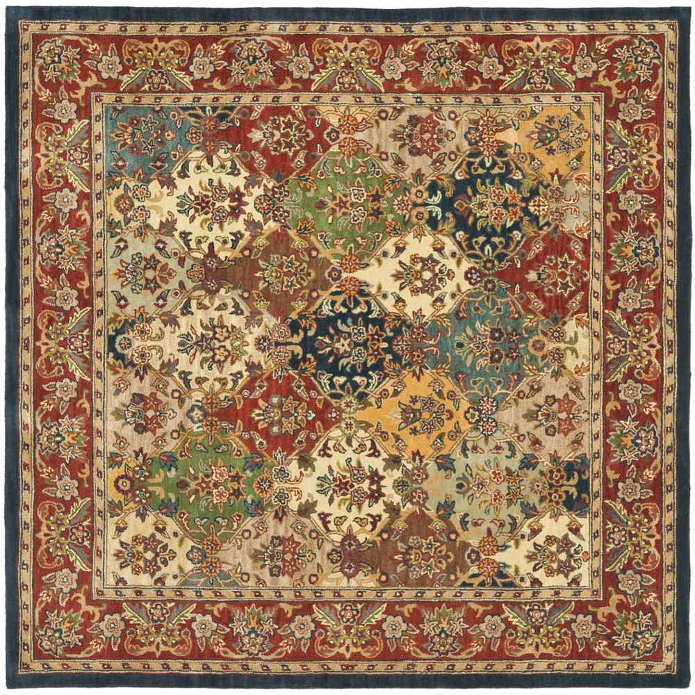 HERITAGE, MULTI / BURGUNDY, 8' X 8' Square, Area Rug. Picture 1