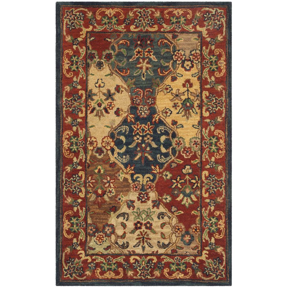 HERITAGE, BEIGE / BURGUNDY, 3' X 5', Area Rug. Picture 1
