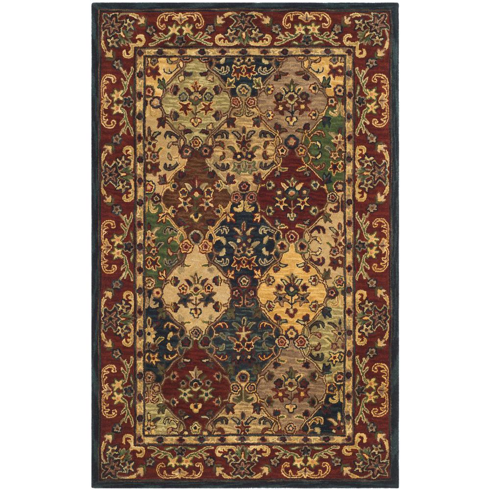 HERITAGE, BEIGE / BURGUNDY, 5' X 8', Area Rug. Picture 1