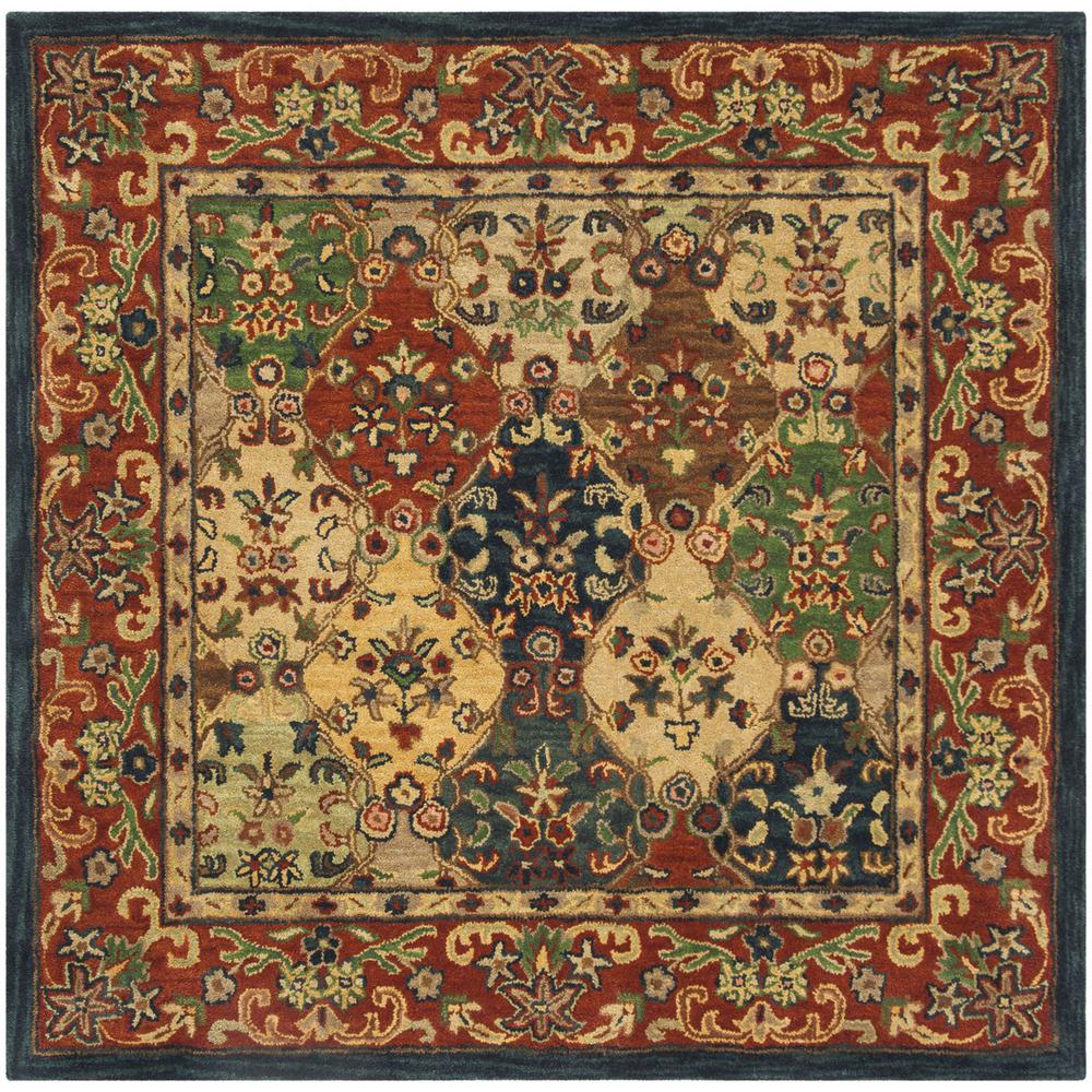 HERITAGE, BEIGE / BURGUNDY, 6' X 6' Square, Area Rug. Picture 1