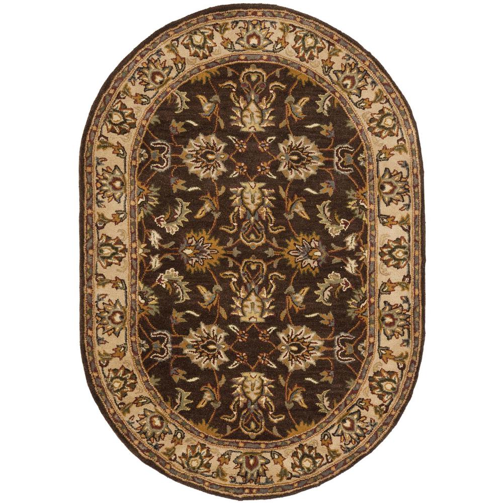 HERITAGE, BROWN / IVORY, 4'-6" X 6'-6" Oval, Area Rug, HG912A-5OV. Picture 1