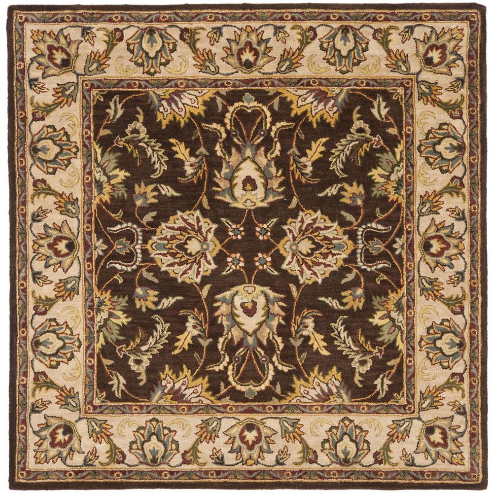 HERITAGE, BROWN / IVORY, 6' X 6' Square, Area Rug. Picture 1