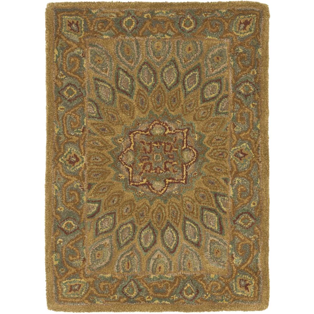 HERITAGE, LIGHT BROWN / GREY, 2' X 3', Area Rug. Picture 1