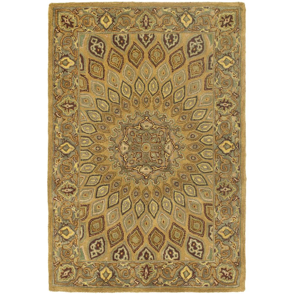 HERITAGE, LIGHT BROWN / GREY, 4' X 6', Area Rug. Picture 1
