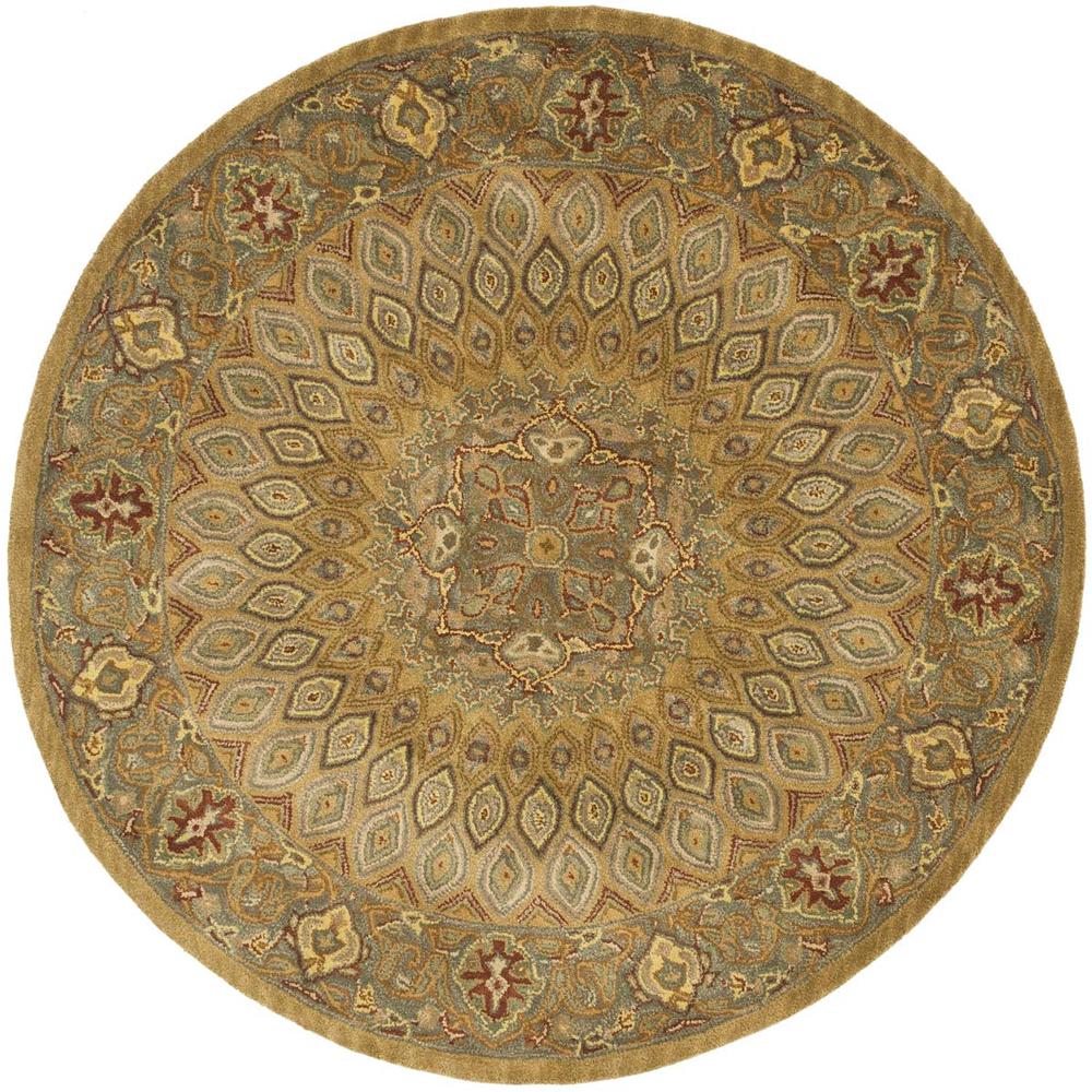 HERITAGE, LIGHT BROWN / GREY, 6' X 6' Round, Area Rug. Picture 1