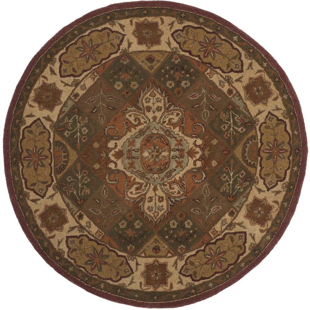 HERITAGE, RUST / IVORY, 6' X 6' Round, Area Rug. Picture 1