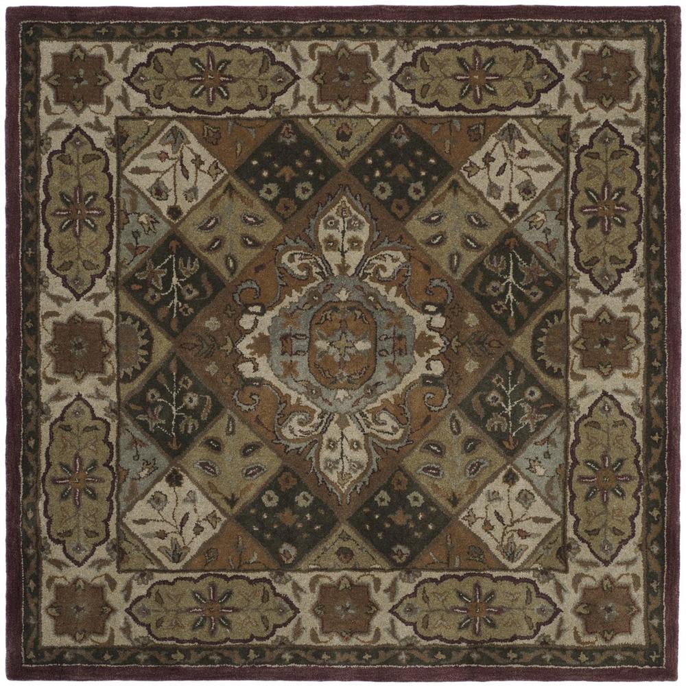 HERITAGE, RUST / IVORY, 6' X 6' Square, Area Rug. Picture 1
