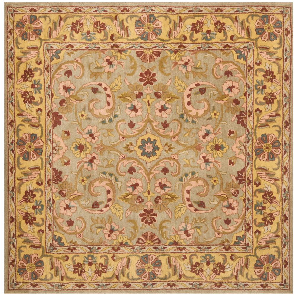 HERITAGE, GREY / GOLD, 6' X 6' Square, Area Rug. Picture 1