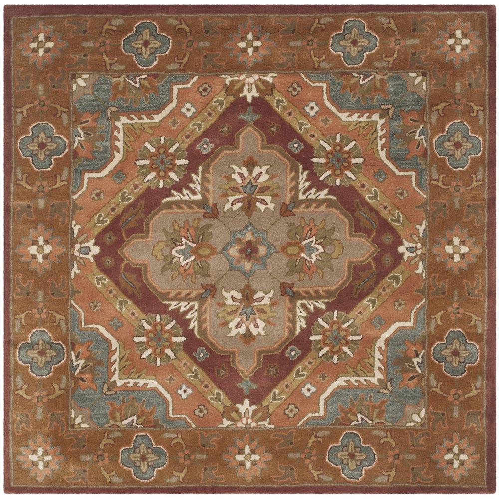 HERITAGE, RUST, 6' X 6' Square, Area Rug. Picture 1