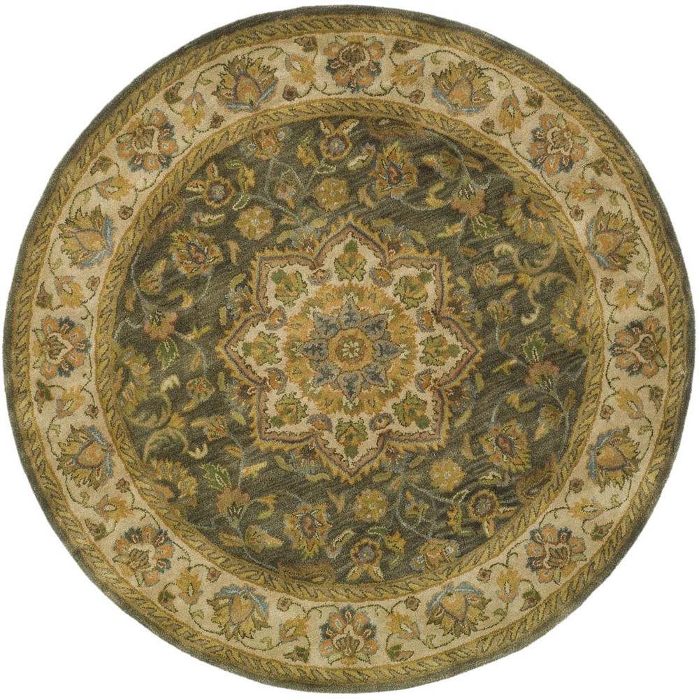 HERITAGE, GREEN / TAUPE, 6' X 6' Round, Area Rug. Picture 1