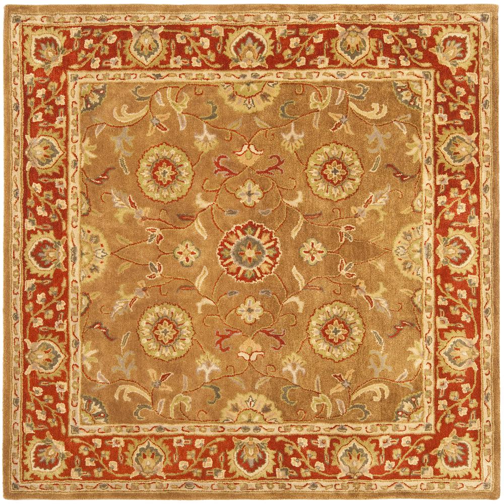 HERITAGE, BEIGE / RUST, 6' X 6' Square, Area Rug. Picture 1