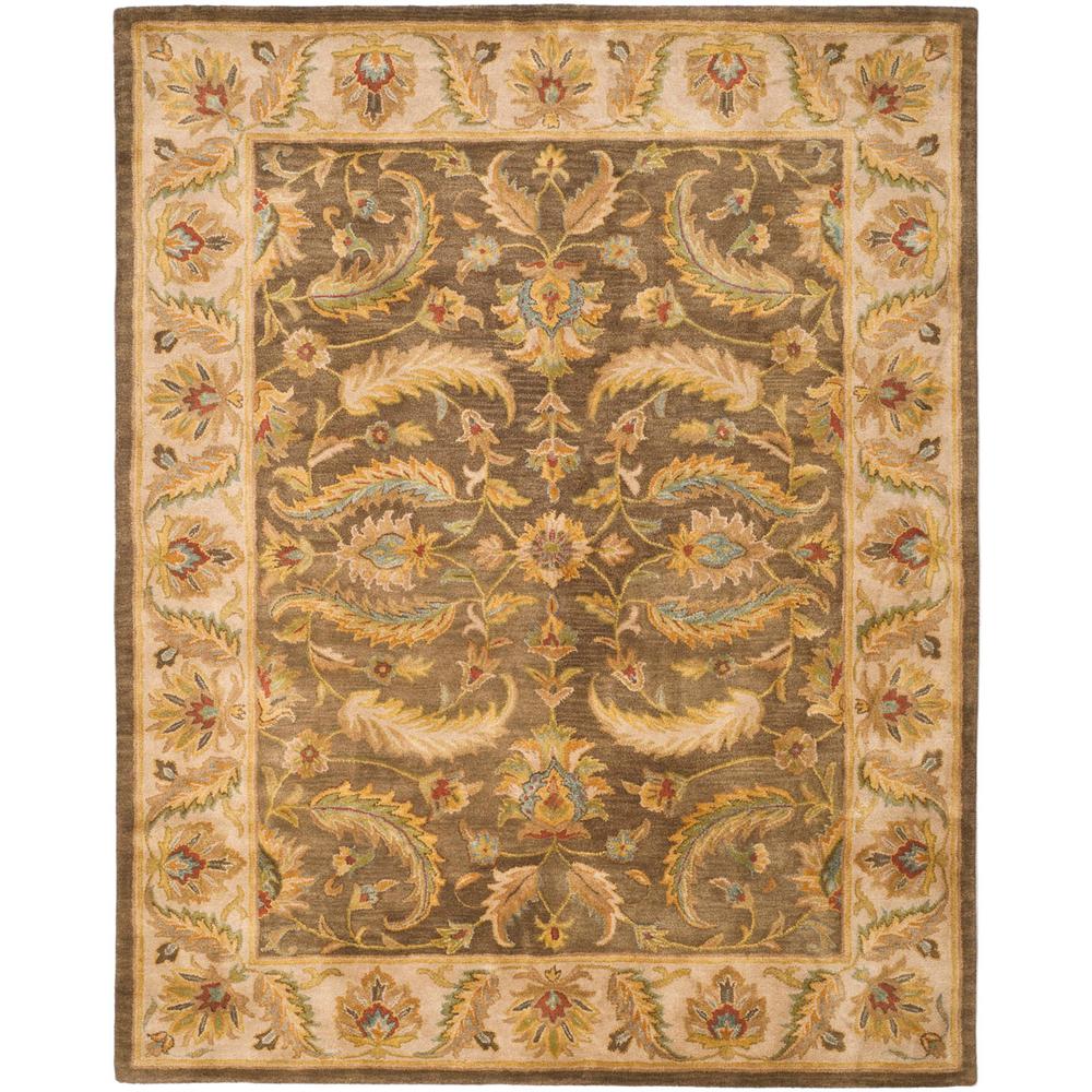 HERITAGE, GREEN / BEIGE, 7'-6" X 9'-6", Area Rug. Picture 1