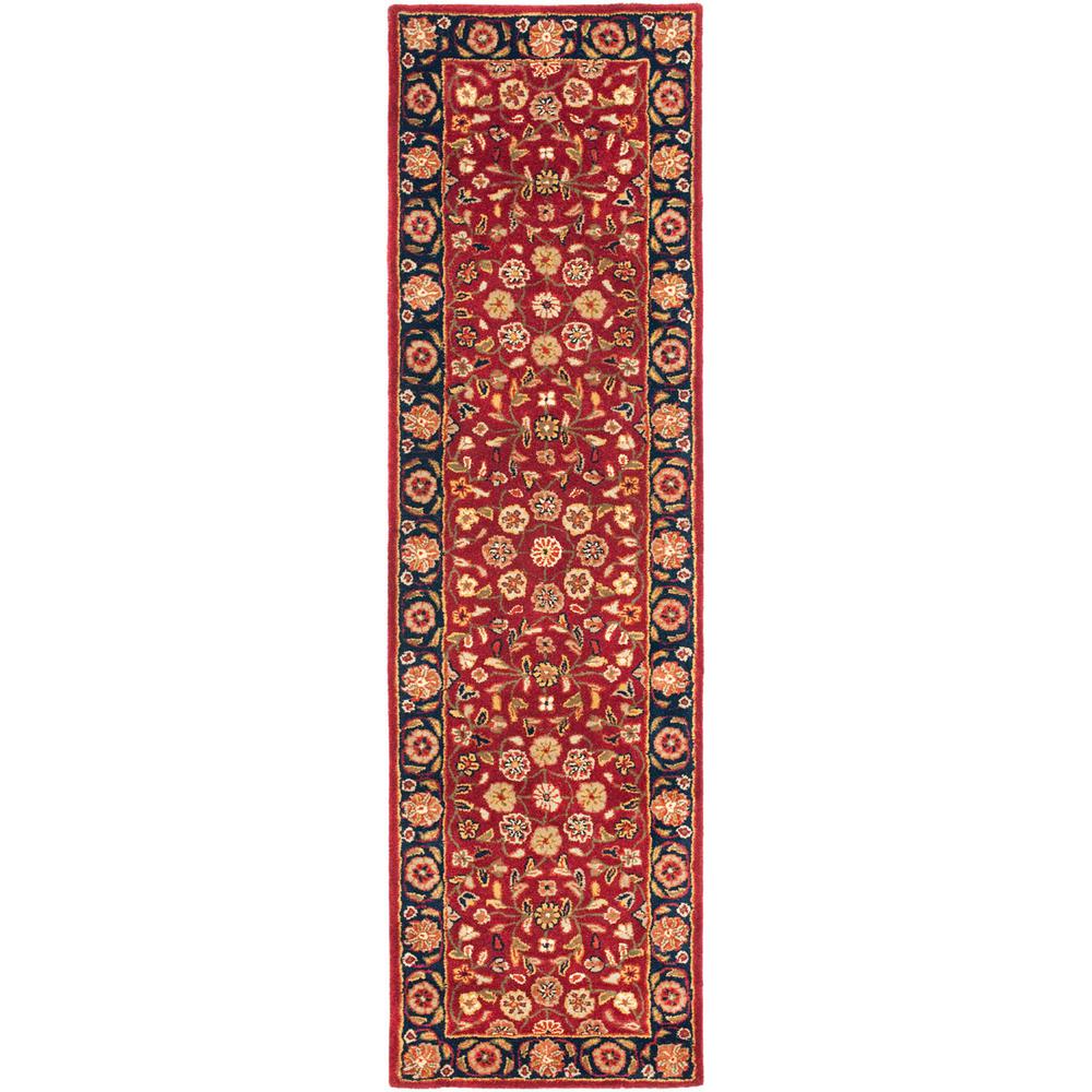 HERITAGE, RED / NAVY, 2'-3" X 8', Area Rug. Picture 1