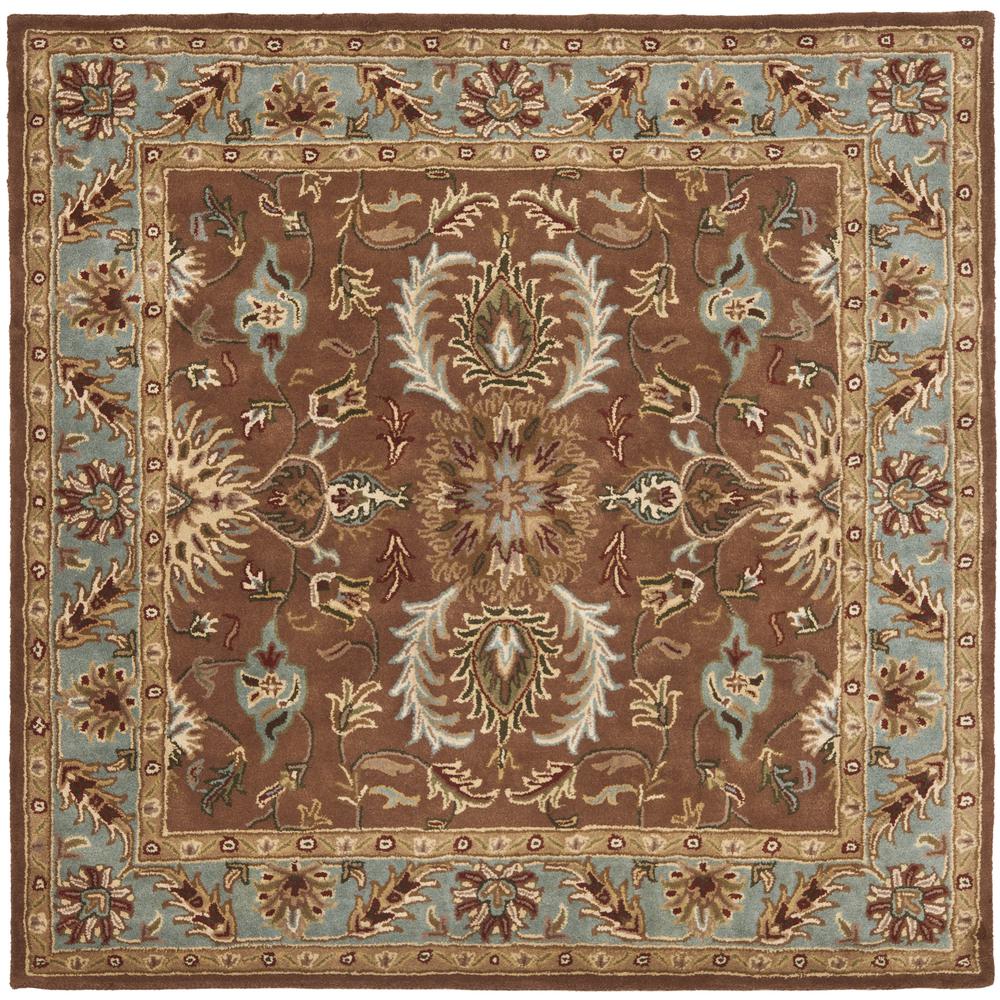 HERITAGE, BROWN / BLUE, 6' X 6' Square, Area Rug, HG968A-6SQ. Picture 1